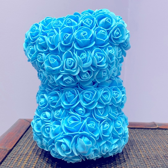 Flower Rose Blue Teddy Bear Cute Gift ! - Picture 5 of 6